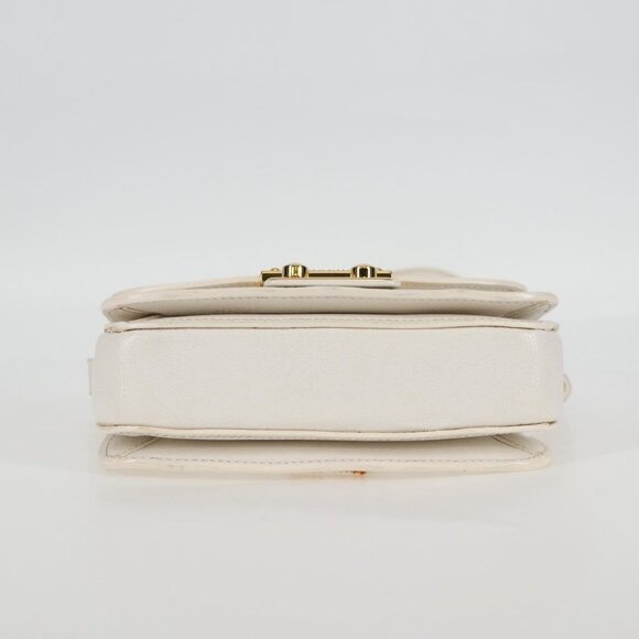 Miu Miu Hand Bag Leather 2way White Gold Auth - Picture 14 of 16